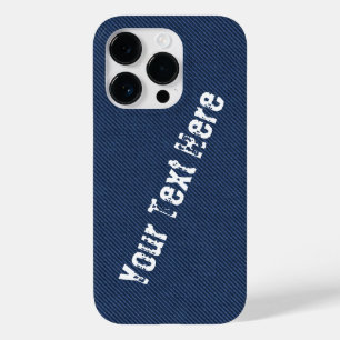 Faux Blue Denim iPhone Case met aangepaste tekst