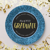 Faux Blue Glitter Afstuderen Afstuderen Paper Bord