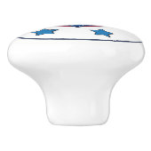 Faux Blue Glitter Anchor | Blauwe sterren Keramische Knop (Zijkant)