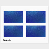 Faux Blue Glitter Background Sparkle Texture Rechthoekige Sticker (Vel)