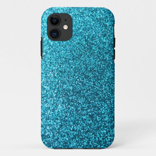 Faux Blue Glitter Case-Mate iPhone Case (Achterkant)