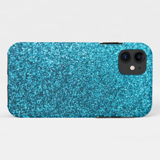 Faux Blue Glitter Case-Mate iPhone Case (Achterkant (horizontaal))