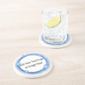 Faux Blue Glitter Circle Lijst Zandsteen Onderzett Zandsteen Onderzetter (Zijkant)