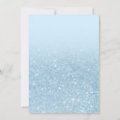 Faux blue glitter elegant chic Sweet 16 Kaart (Achterkant)