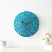 Faux Blue Glitter Grote Klok (Huis)
