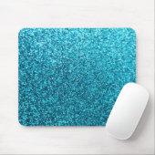 Faux Blue Glitter Muismat (Met muis)