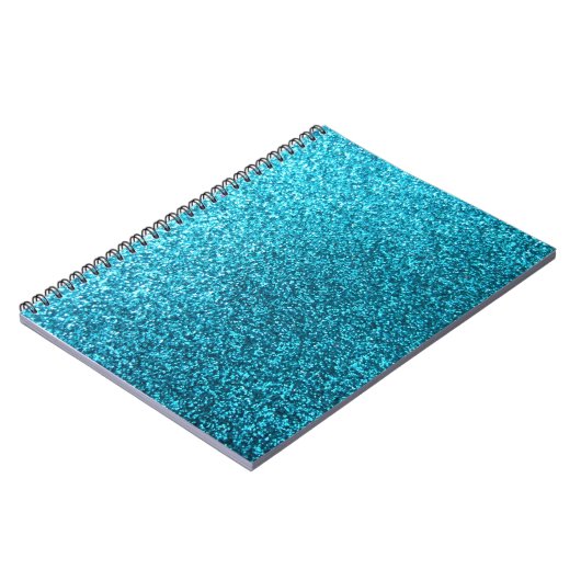 Faux Blue Glitter Notitieboek (Linkerzijde)