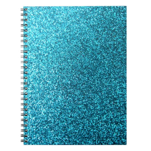 Faux Blue Glitter Notitieboek (Voorkant)