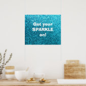Faux Blue Glitter Poster (Keuken)