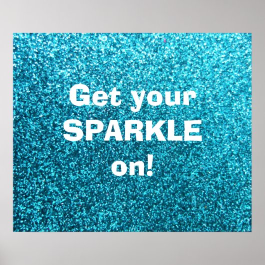 Faux Blue Glitter Poster (Voorkant)