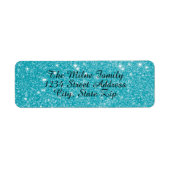Faux Blue Glitter - Retouradreslabels Etiket (Voorkant)
