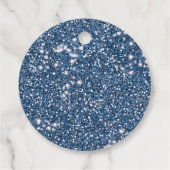 Faux Blue Glitter Texture Kijk - Dank je Bedankjes Labels (Achterkant)