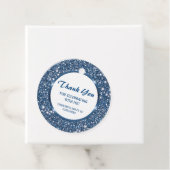 Faux Blue Glitter Texture Kijk - Dank je Bedankjes Labels (In situ)