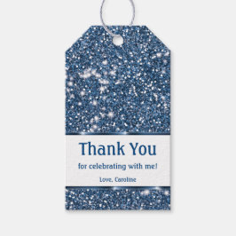 Faux Blue Glitter Texture Kijk - Dank je Cadeaulabel
