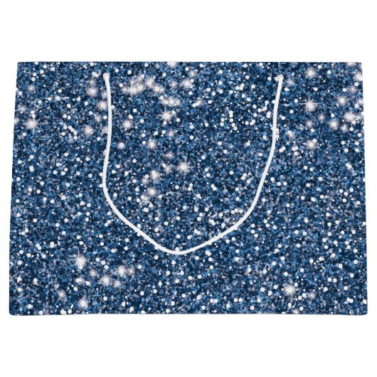 Faux Blue Glitter Texture look-like Graphic Groot Cadeauzakje (Voorkant)