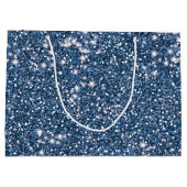 Faux Blue Glitter Texture look-like Graphic Groot Cadeauzakje (Achterkant)