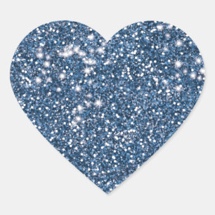 Faux Blue Glitter Texture look-like Graphic Hart Sticker