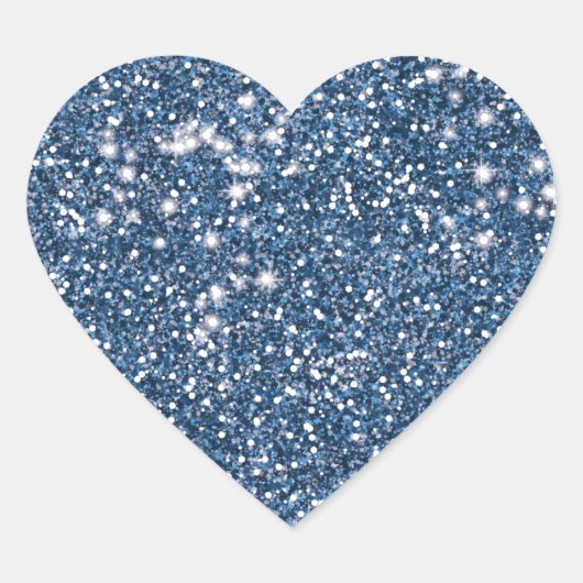 Faux Blue Glitter Texture look-like Graphic Hart Sticker (Voorkant)