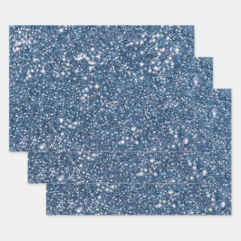 Faux Blue Glitter Texture look-like Graphic Inpakpapier Vel