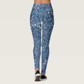 Faux Blue Glitter-textuur Bekijk de Leggings van h (Achterkant)