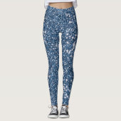 Faux Blue Glitter-textuur Bekijk de Leggings van h (Voorkant)