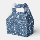 Faux Blue Glitter-textuur met aangepaste tekst Bedankdoosjes (Achterkant)