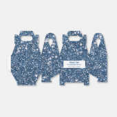 Faux Blue Glitter-textuur met aangepaste tekst Bedankdoosjes (Uitgevouwen)