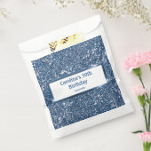 Faux Blue Glitter-textuur met aangepaste tekst Bedankzakje (Gezegeld)