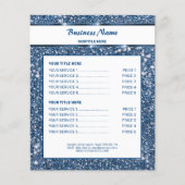 Faux Blue Glitter-textuur met aangepaste tekst Flyer (Voorkant)