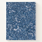 Faux Blue Glitter-textuur met aangepaste tekst Notitieboek (Achterkant)