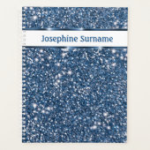 Faux Blue Glitter-textuur met aangepaste tekst Planner (Voorkant)