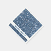 Faux Blue Glitter-textuur met aangepaste tekst Servet (Hoek)