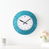 Faux Blue Glitter-wandklok Grote Klok (Huis)