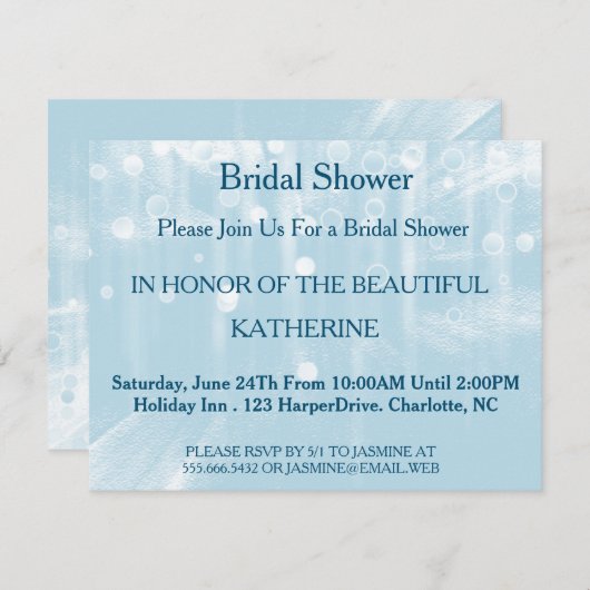 Faux Blue Glittering Fab Confetti Sparkles Stippen Kaart (Voorkant / Achterkant)