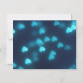 Faux Blue Heart Glittering Confetti Sparkles Stipp Kaart (Achterkant)
