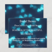 Faux Blue Heart Glittering Confetti Sparkles Stipp Kaart (Voorkant / Achterkant)