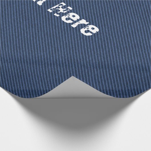 Faux Blue Jeans Denim aangepaste tekst inpakpapier (Hoek)