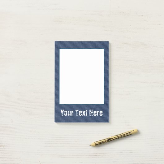 Faux Blue Jeans Denim Aangepaste tekst Post it Not Post-it® Notes (Op bureau)