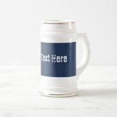 Faux Blue Jeans Denim Custom Text Beer Stein Bierpul (Voorkant rechts)