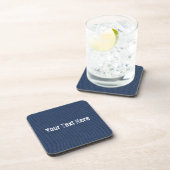 Faux Blue Jeans Denim Custom Text Beverage Coaster Bier Onderzetter (Rechterzijde)