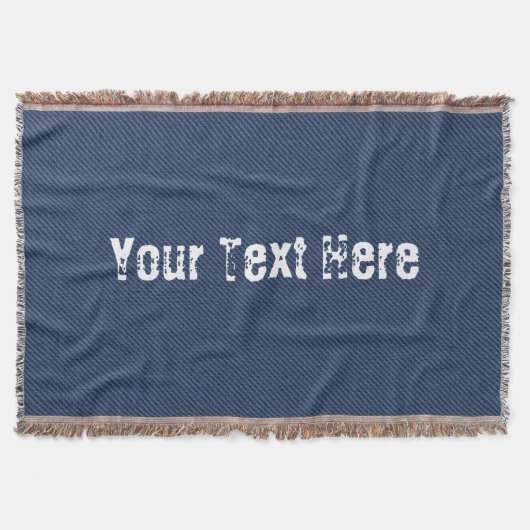 Faux Blue Jeans Denim Custom Text Thlanket Blanket Deken (Voorkant)
