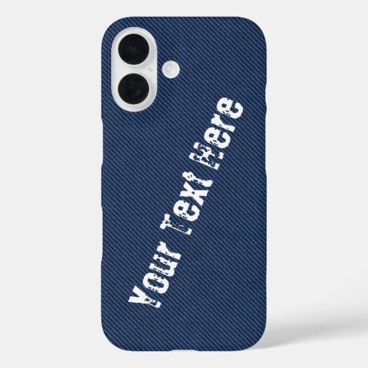 Faux Blue Jeans Denim iPhone Case met aangepaste t (Achterkant)