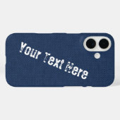 Faux Blue Jeans Denim iPhone Case met aangepaste t (Achterkant (horizontaal))