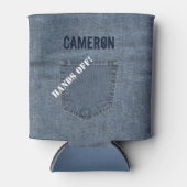 Faux Blue Jeans Denim Koelbox Gepersonaliseerde na Blikjeskoeler (Voorkant)