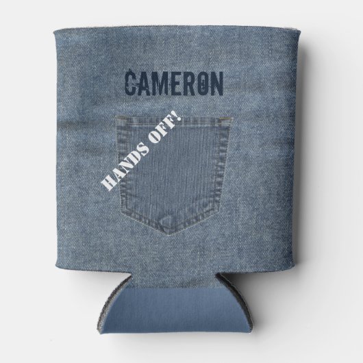 Faux Blue Jeans Denim Koelbox Gepersonaliseerde na Blikjeskoeler (Voorkant)