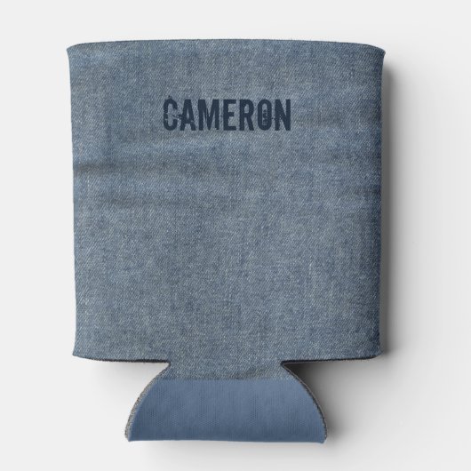 Faux Blue Jeans Denim Koelbox Gepersonaliseerde na Blikjeskoeler (Achterkant)
