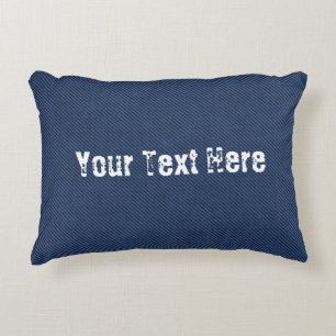 Faux Blue Jeans Fabric Aangepaste tekst Accent Pil Kussen