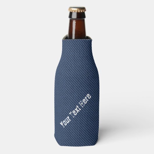 Faux Blue Jeans Fabric Bottle Cooler - aangepaste  (Fles Voorkant)