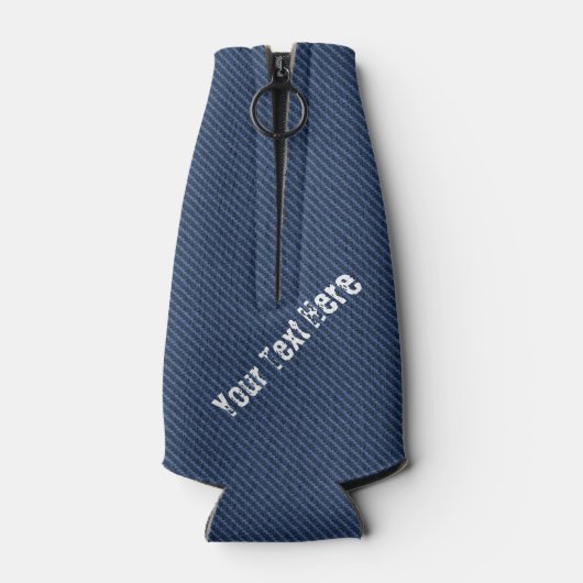 Faux Blue Jeans Fabric Bottle Cooler - aangepaste  (Achterkant)