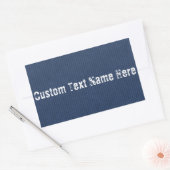 Faux Blue Jeans Fabric Custom Tekst Naam Sticker (Envelop)
